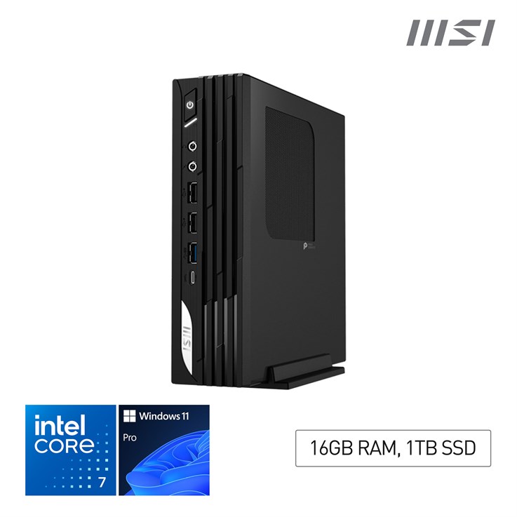 MSI Pro DP21 14M Intel Core 7 14700, Desktop PC, DP21 14M, SFF, Mini Computer, HTPC, (16GB RAM, 1TB Storage, Windows 11 ), Intel Graphics/DDR5/Dual HDMI/Dual LAN/WiFi 6E/BT 5.3