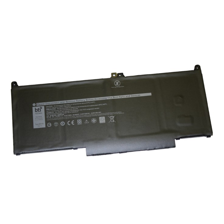 BTI Replacement 4 cell battery for Dell LATITUDE 7300 7400 5300 replacing OEM part numbers MXV9V 5VC2M N2K62 // 7.6V 7500mAh 60Wh