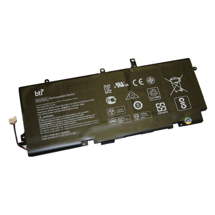 BTI Replacement Battery for HP - COMPAQ HP Elitebook 1040 G3 replacing OEM part numbers BG06XL 804175-1B1 // 3-cell 11.4V 3780mAh