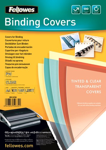 Fellowes 5375901 binding cover A4 Plastic, PVC Transparent 100 pc(s)