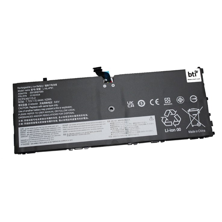 BTI L16S4P91 compatible 42Wh 3-cell battery for LENOVO THINKPAD X1 TABLET G3