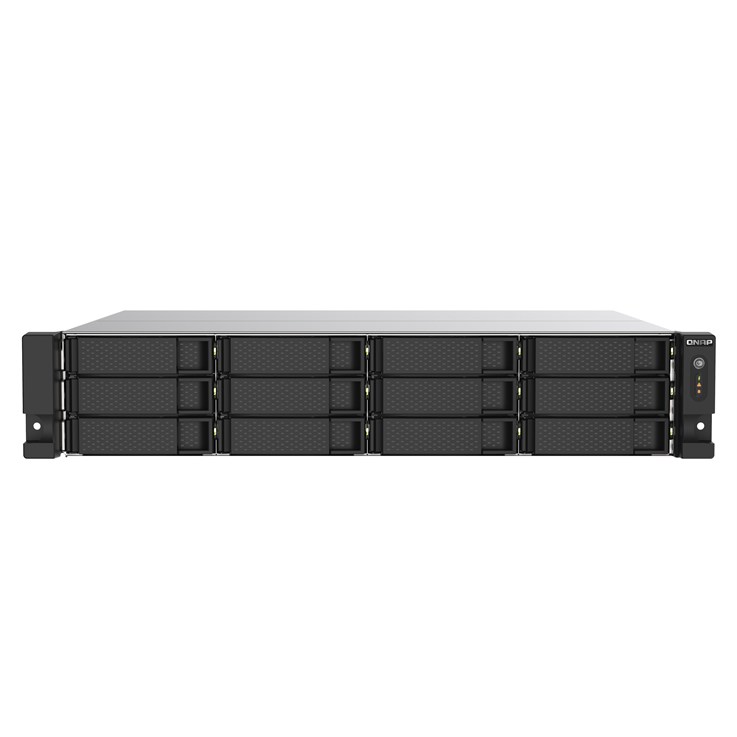 QNAP TS-1273AU-RP-8G NAS Rack (2U) Ryzen Embedded V1500B 8 GB DDR4 72 TB HDD QNAP Turbo System Black, Grey