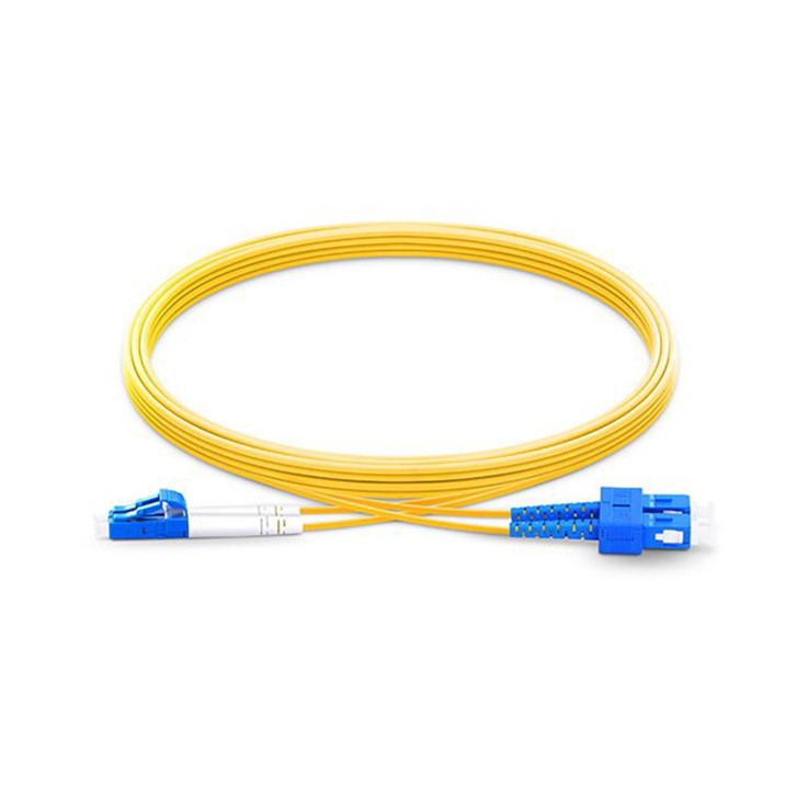 Origin Storage LC-SC OS2 Fibre Optic Cable Singlemode Duplex - Yellow 0.5m