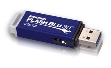 iStorage Kanguru FlashBlu30 SuperSpeed USB3.0 16GB |Secure Flash Drive| Physical Write Protect Switch | Windows “Ready Boost” compatible