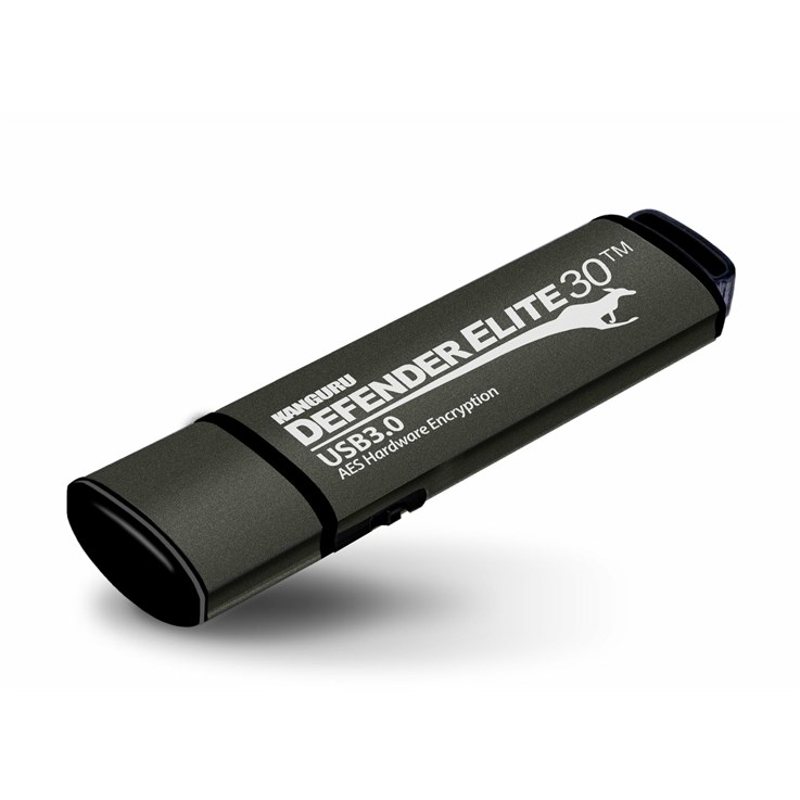 iStorage Kanguru Defender Elite30™ USB 3.0 256GB| Secure Flash Drive | FIPS 197 Certified, 256-bit AES hardware encryption (XTS Mode) | TAA Compliant|