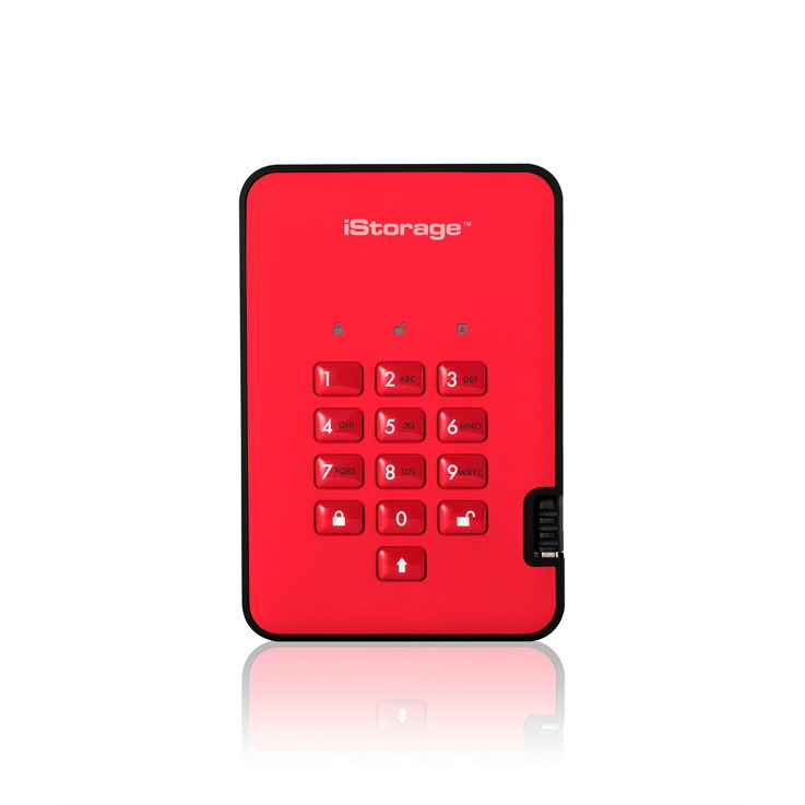 iStorage diskAshur² HDD 500GB Red | Secure Portable Hard Drive |AES-XTS 256-bit Hardware Encryption | PIN protected | OS & Platform Independent | TAA Compliant|Brute force hack defence | Dust/Water Resistant
