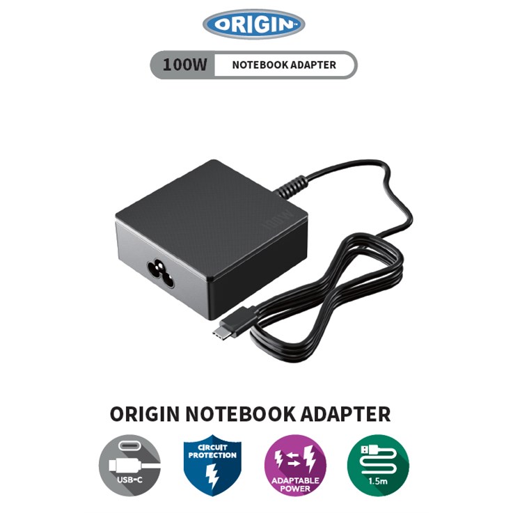 Origin Storage 100W USB-C Adapter with UK Cable