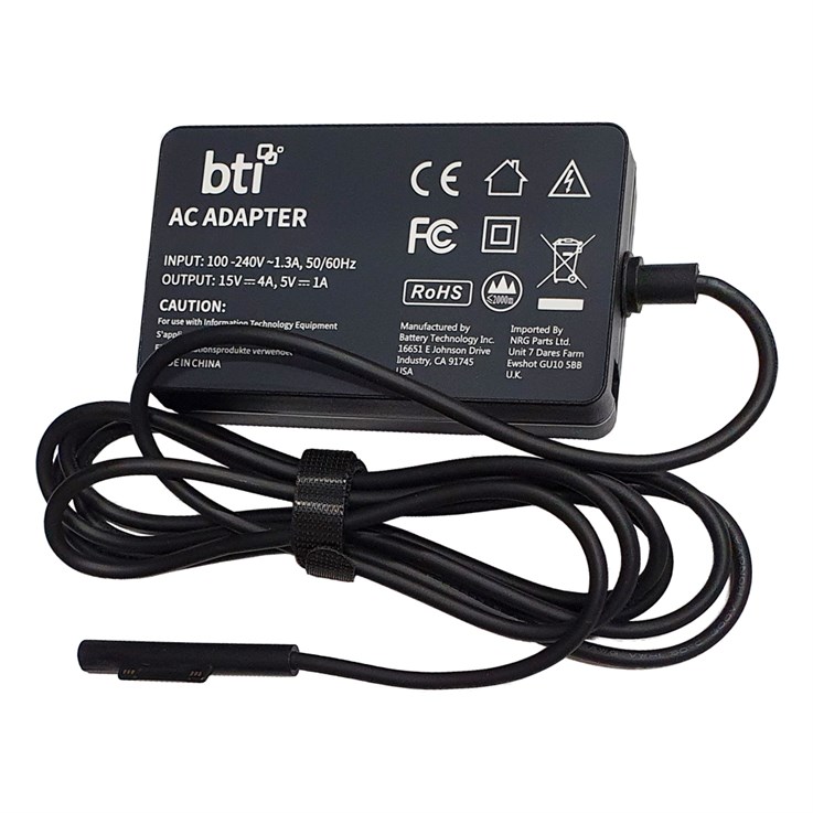 BTI 65W AC Adapter for Microsoft Surface Pro 4 and Surface Pro 5. UK including 5V USB-A output