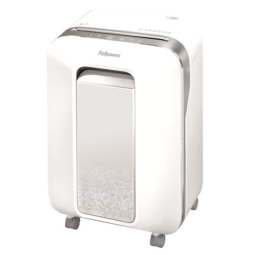 Fellowes LX Series LX201 paper shredder Micro-cut shredding 23 cm Silver, White