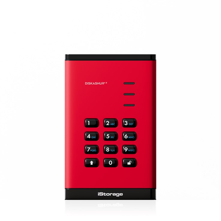 iStorage diskAshur³ SSD 512GB Red | Secure Portable Solid State Drive | FIPS 140-3 Level 3 Complaint |Common Criteria EAL 5+ | PIN protected | AES-XTS 256-bit hardware encryption | GDPR, TAA Compliant | Dust/Water Resistant |
