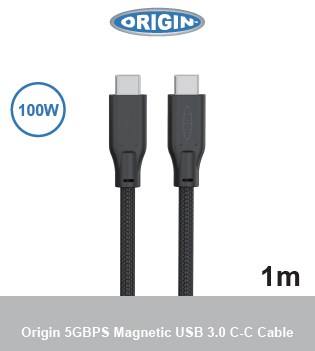 Origin Storage USB-C-C Magnetic cable 3.0 5Gbps 100W 20V 5A