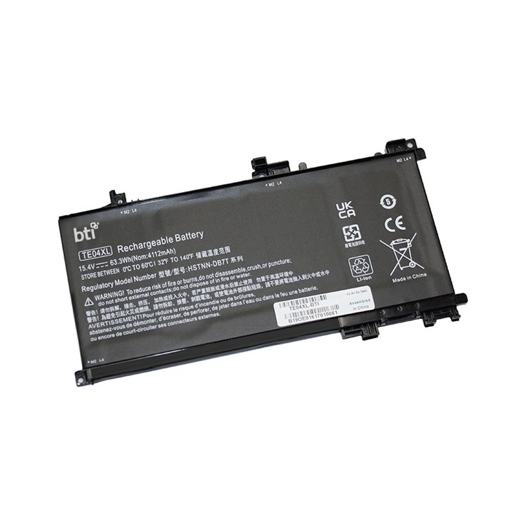 BTI HSTNN-DB7T compatible 63.3Wh 4-cell battery for HP OMEN 15-AX