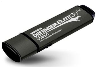 iStorage Kanguru Defender Elite30™ USB 3.0 128GB| Secure Flash Drive | FIPS 197 Certified, 256-bit AES hardware encryption (XTS Mode) | TAA Compliant|
