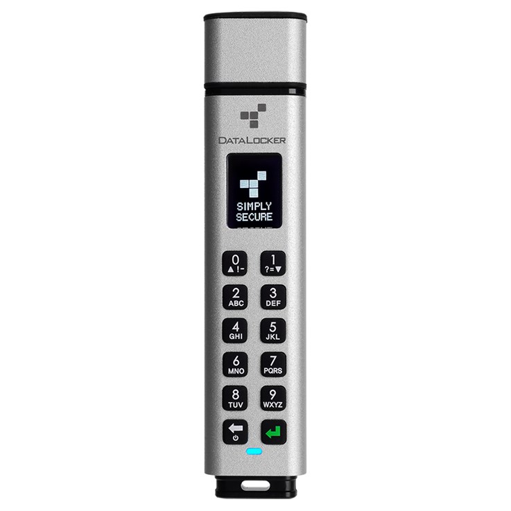 DataLocker Sentry K350 128 GB Encrypted USB Drive, FIPS 140-3 L3, AES 256-bit, MIL-STD-810G, Display with Keypad, USB A Connector compatible with 3.2 Gen 1 & USB 2.0