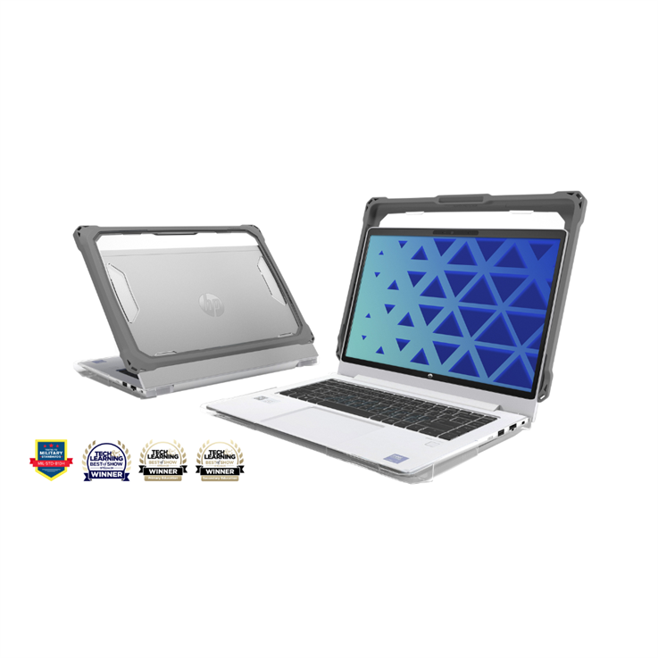 MAXCases Extreme Shell-FL3 Slide Case for HP Fortis G1m Chromebook 11.6in Clamshell (MediaTek Processor) (Grey/Slide-On Top PC Bottom)