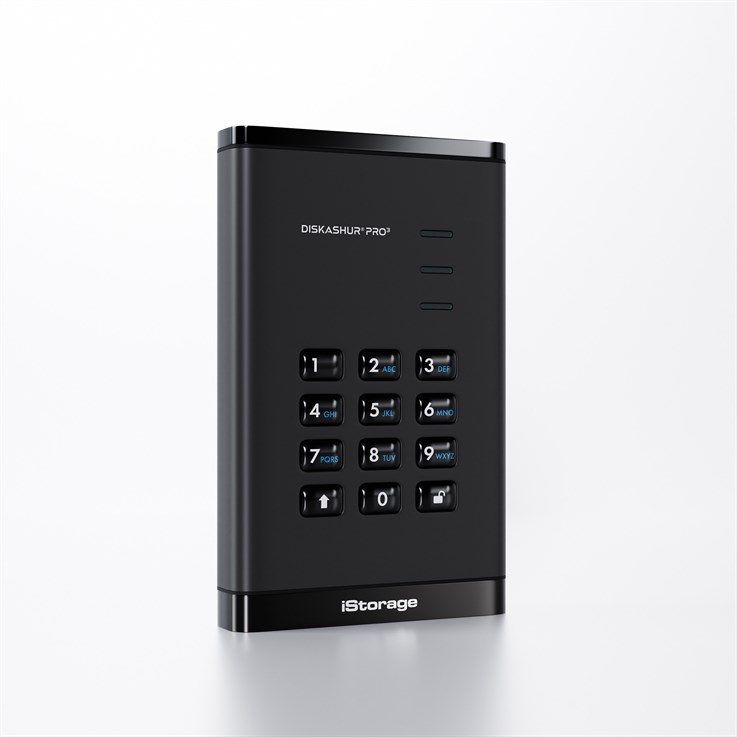 iStorage diskAshur PRO³ HDD 2TB | Secure Portable Hard Drive |FIPS 140-3 Level 3 compliant | AES-XTS 256-bit Hardware Encryption | PIN protected | OS & Platform Independent |GDPR, TAA Compliant|Brute force hack defence | Dust/Water Resistant