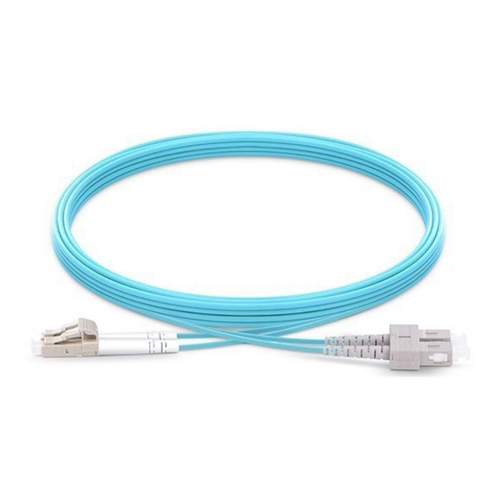 Origin Storage LC-SC OM3 Fibre Optic Cable Multimode Duplex - Aqua 1m