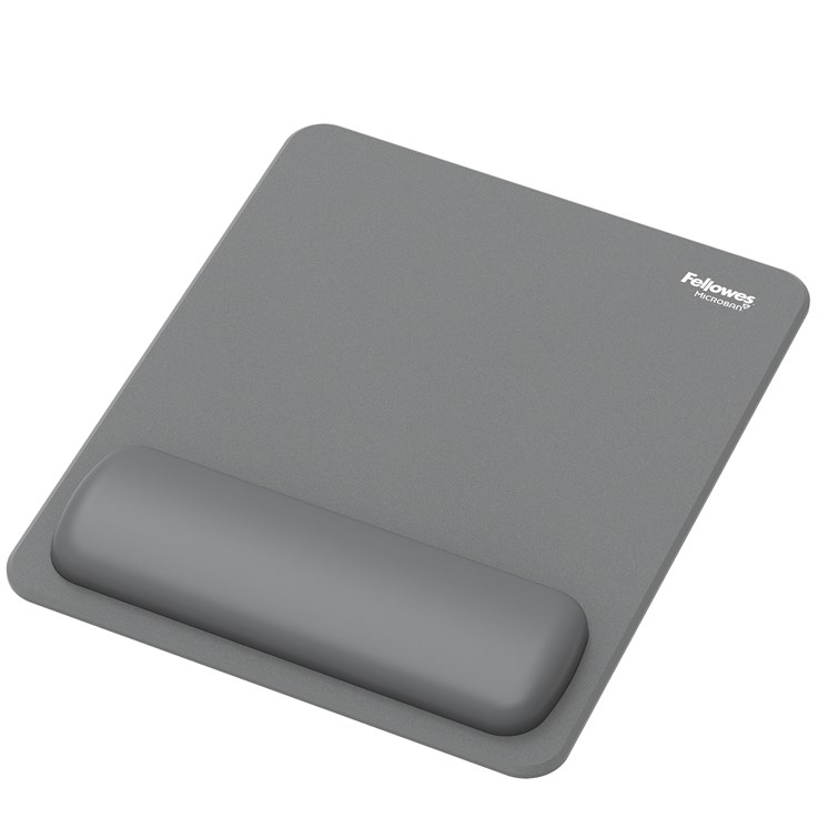 Fellowes Breyta Mouse Mat Wrist Rest Mouse Pad Wrist Support with Antibacterial Protection Ergonomic Mouse Mat Grey
