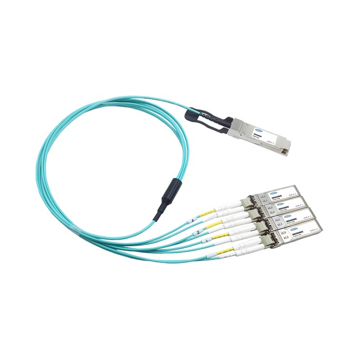 Origin Storage 10444 Extreme Enterasys Compatible Active Optical Breakout Cable 100GBase QSFP28 to 4x25GBase SFP28 (850nm MMF 20m)