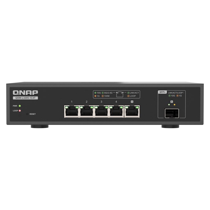 QNAP QSW-L3205-1C4T 4 Managed 10G Ethernet (100/1000/10000) Desktop Black