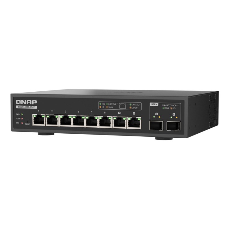 QNAP QSW-L3208-2C6T network switch Managed L2 10G Ethernet (100/1000/10000) Desktop Black