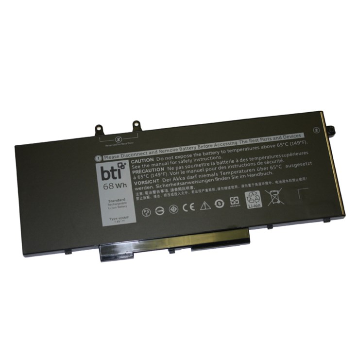 BTI Replacement 4 cell battery for Dell Precision 3540 Latitude 5300 5300 2-in-1 5400 5310 5310 2-in-1 5410 5500 7300 7310 7400 7400 2-in-1 7410 9410 2-in-1 9510 replacing OEM part numbers 4GVMP 492-BCBK 9JRYT C5GV2 R7WM X77XY // 7.6V 68Wh