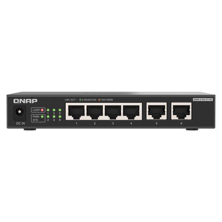 QNAP QSW-2104-2T-R2 network switch Unmanaged 10G Ethernet (100/1000/10000) Desktop Black