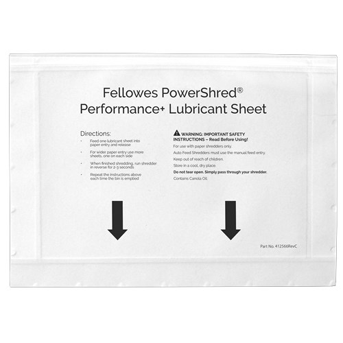 Fellowes 4025601 paper shredder accessory Lubricant sheets 10 pc(s)