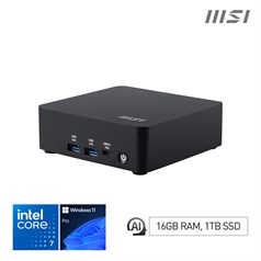MSI Cubi NUC AI 1UMG Intel Core Ultra 7 155H, Desktop PC, NUC, SFF, Mini Computer, HTPC, (16GB RAM, 1TB Storage, Windows 11 PRO), Intel Graphics/DDR5/Dual ThunderBolt 4/Dual HDMI/Dual LAN/WiFi 6E/BT 5.3/VESA