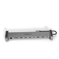 Origin Storage Travel Dock USB C 10in1 with dual HDMI 4k 60HZ Wired USB 3.2 Gen 1 (3.1 Gen 1) Type-A + Type-C Grey