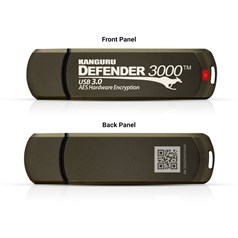 iStorage Kanguru Defender 3000™ SuperSpeed USB 3.0 256 GB| Secure Flash Drive | FIPS 140-3 Level 3 pending, FIPS 140-2 Level 3 Certified | AES-XTS 256-bit Hardware Encryption | TAA Compliant|