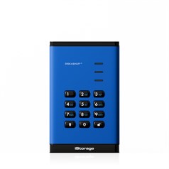 iStorage diskAshur³ SSD 2TB Blue | Secure Portable Solid State Drive | FIPS 140-3 Level 3 Complaint |Common Criteria EAL 5+ | PIN protected | AES-XTS 256-bit hardware encryption | GDPR, TAA Compliant | Dust/Water Resistant |