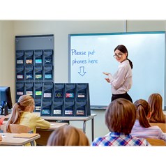 MAXCases Shield Phone Pouch Organizer, 16 Count Capacity, Wall or Door Mountable, Foldable For Table/Counter Use and Storage (Black)