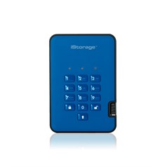 iStorage diskAshur² HDD 500 GB Blue | Secure Portable Hard Drive |AES-XTS 256-bit Hardware Encryption | PIN protected | OS & Platform Independent | TAA Compliant|Brute force hack defence | Dust/Water Resistant