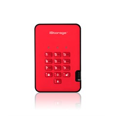 iStorage diskAshur² HDD 3TB Red | Secure Portable Hard Drive |AES-XTS 256-bit Hardware Encryption | PIN protected | OS & Platform Independent | TAA Compliant |Brute force hack defence | Dust/Water Resistant