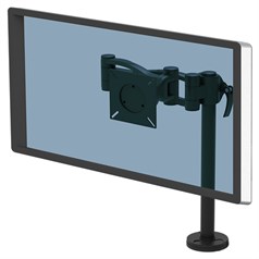 Fellowes Vista Single Monitor Arm - Monitor Mount for 10KG 32 Inch Screens - Adjustable Monitor Desk Mount - Pan 180� Rotation 360�, VESA 75 x 75/100 x 100 - Black