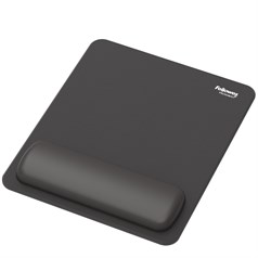 Fellowes Breyta Mouse Mat Wrist Rest Mouse Pad Wrist Support with Antibacterial Protection Ergonomic Mouse Mat Black
