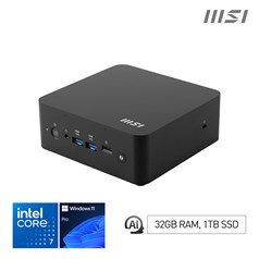 MSI Cubi NUC AI+ 2MG Intel Core Ultra 7 258V, Desktop PC, NUC, SFF, Mini Computer, HTPC, (32GB RAM, 1TB Storage, Windows 11 PRO NextGen Premium), Intel Arc Graphics/Embedded DDR5/Dual ThunderBolt 4/HDMI/Dual LAN/WiFi 6E/BT 5.3/VESA