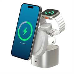Alogic Powerpod 4in1 Qi2 Wireless Charging stand - White