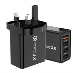 MAXCases 4 Port USBA 20W Charging Adapter (CE) Black