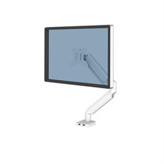 Fellowes Platinum Series Monitor Arm - Monitor Mount for 8KG 40 Inch Screens - Adjustable Monitor Desk Mount - Tilt 45� Pan 180� Swivel 360� Rotation 360�, VESA 75 x 75/100 x 100 - White