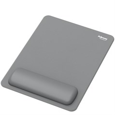 Fellowes Breyta XL Mouse Mat Wrist Rest XL Mouse Pad Wrist Support with Antibacterial Protection Ergonomic Mouse Mat Grey