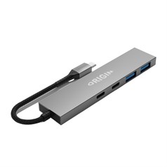 Origin Storage Origin 4 Ports - 2 USB3.2 & 2 Type C Gen1 Hub Wired USB 3.2 Gen 1 (3.1 Gen 1) Type-A + Type-C Grey