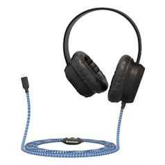 MAXCases Extreme Headset w/braided cable, inline volume control and built-in microphone w/USB Connector