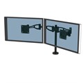 Fellowes Vista Dual Monitor Arm - Monitor Mount for 10KG 26 inch Screens - Ergonomic Adjustable Monitor Arm Desk Mount - Pan 180� Rotation 360�, VESA 75 x 75/100 x 100 - Black