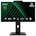MSI Pro MP242PMG 23.8 Inch Monitor, FHD (1920 x 1080), 120Hz, IPS, 1ms, 1x HDMI 1.4b, 1x DP 1.2a, 1x D-Sub(VGA), 2xUSB 5Gbps Type-A, 1x USB 5Gbps Type-B, Built-in Speakers, Webcam, Anti-Glare, Anti-Flicker, Less Blue light, TÜV Certified, VESA, Kensington